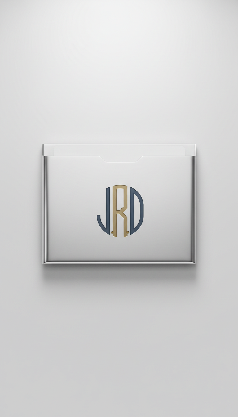 Polished Silver Monogrammed Card Holder