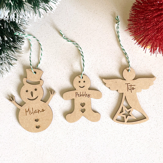 5 for R80 – Wooden Personalised Christmas Decorations