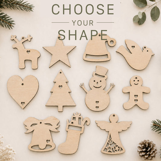 5 for R80 – Wooden Personalised Christmas Decorations