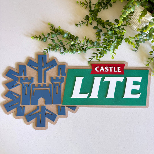 Wooden Laser Cut Castle Light Bar Sign