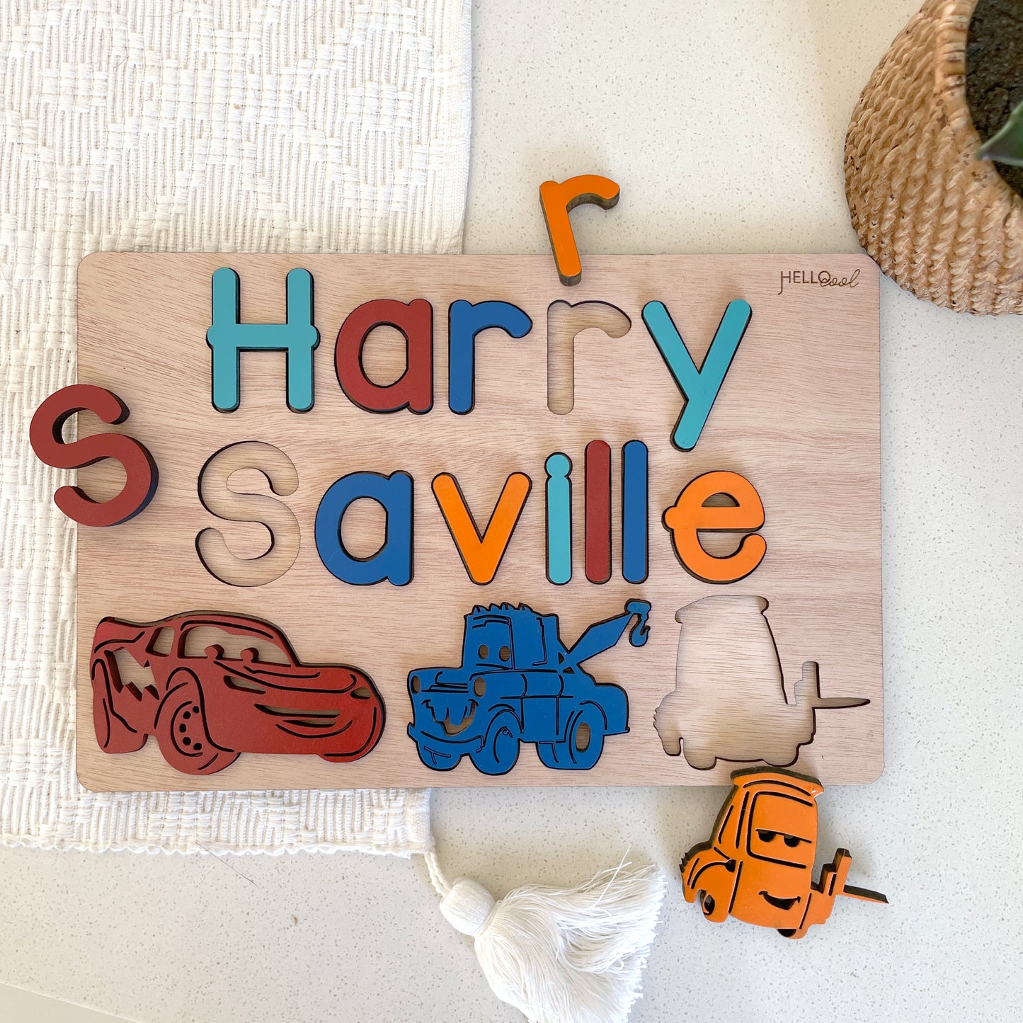 Personalized CARS Name, Surname and Theme`Puzzle