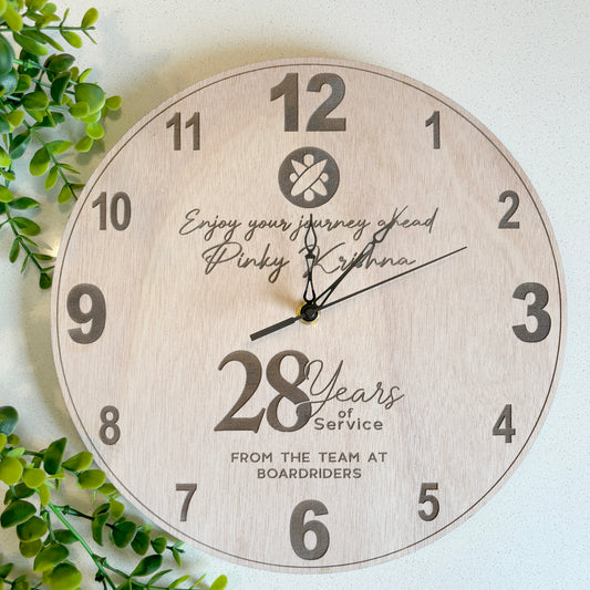 Farewell, Service Awards personalized engraved clock