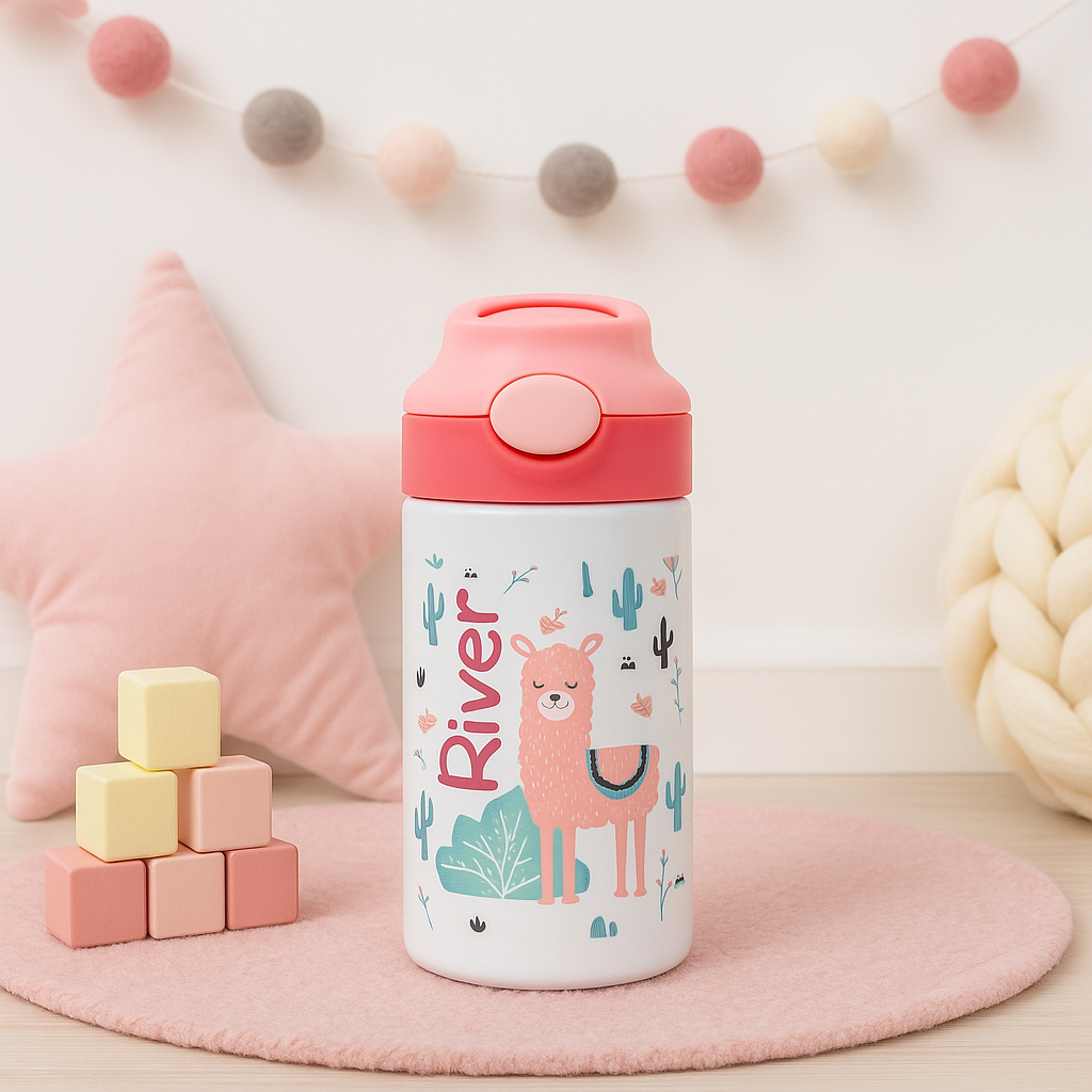 Llama Kids Water Bottle – Personalized for School