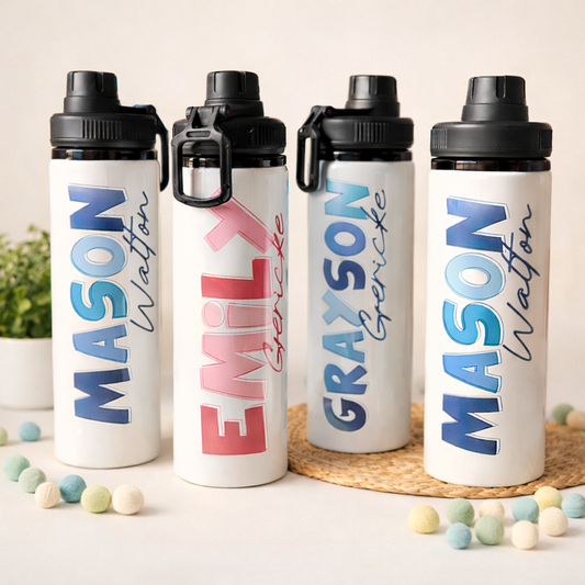 Personalized Name Water Bottles for Boys & Girls