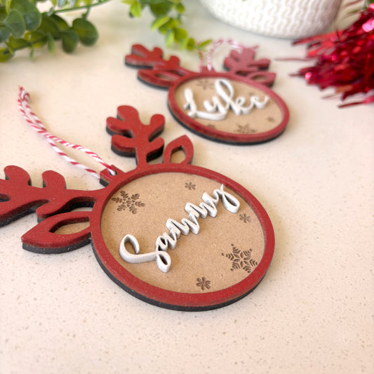 Personalized Reindeer Name Christmas Decorations