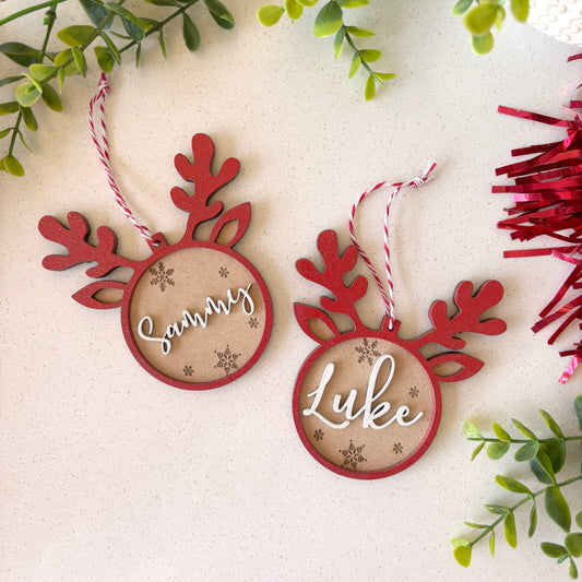Personalized Reindeer Name Christmas Decorations