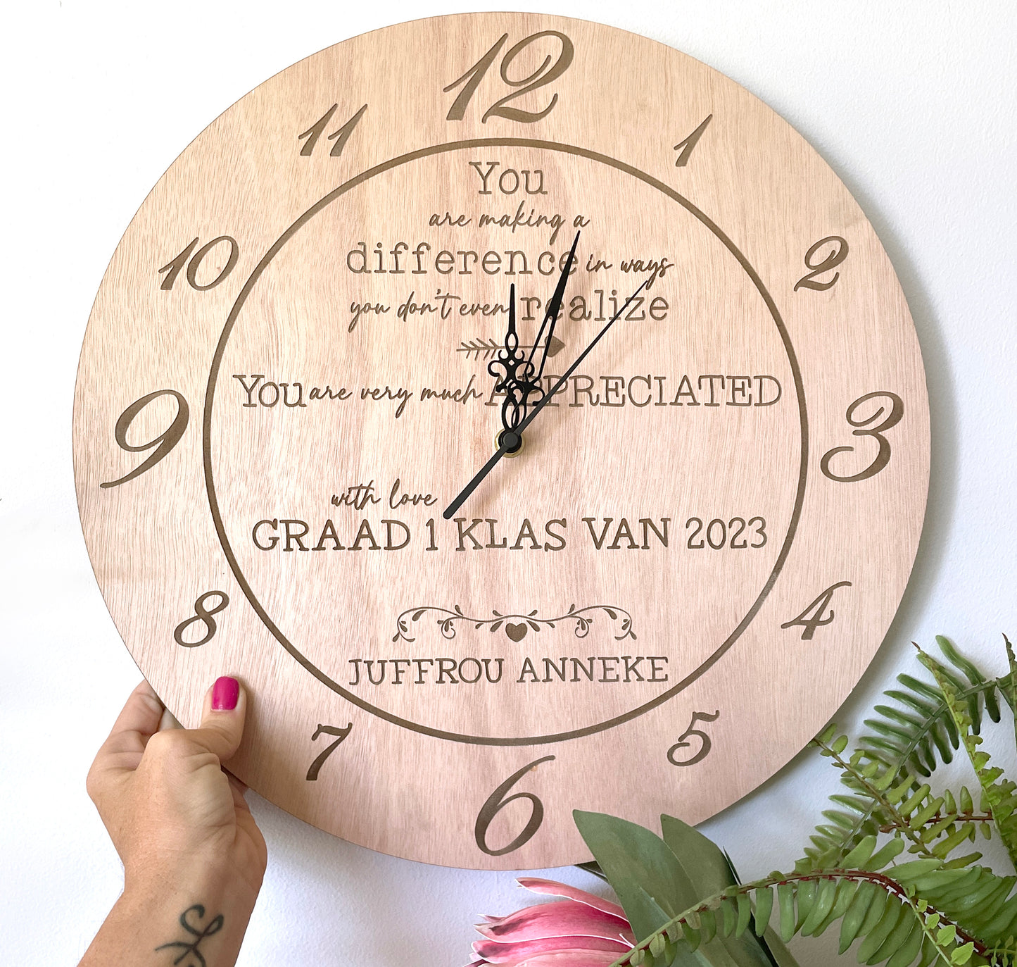 Teacher Appreciation Personalized Engraved Clock