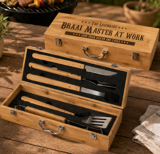 "Legendary Dad" Engraved Premium 5-Piece Braai Set