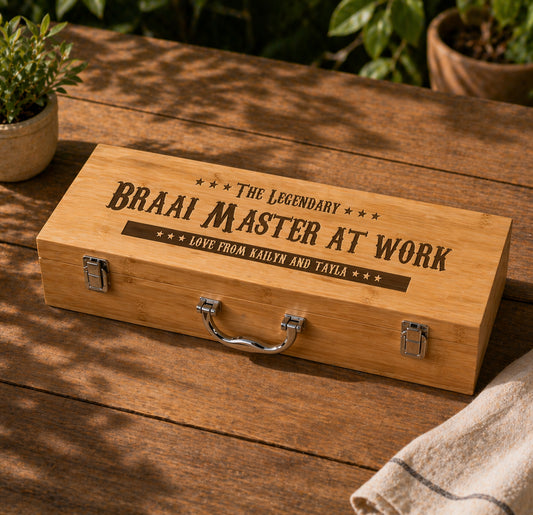 "Legendary Dad" Engraved Premium 5-Piece Braai Set