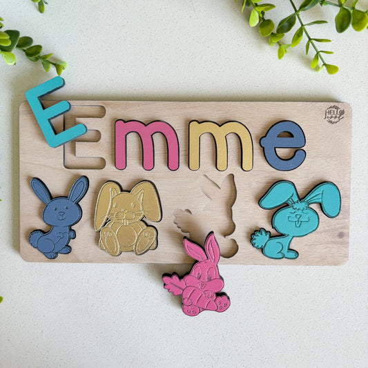Personalized BUNNY Name and Theme Puzzle