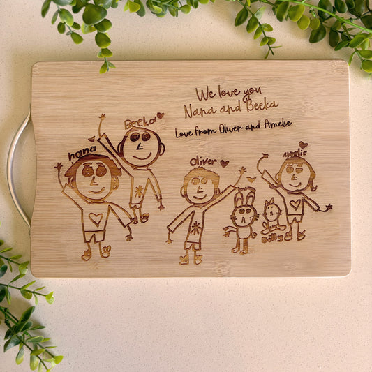 Your Own childs Drawing Personalized Cutting Board