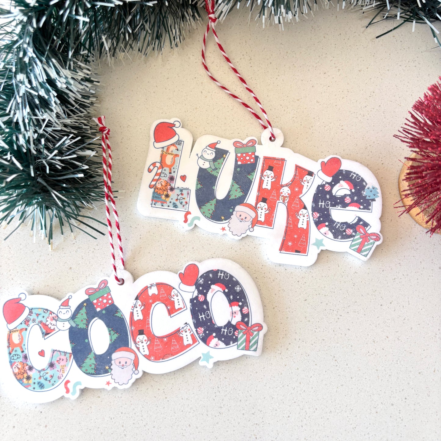 Festive Personalised Name Tree Decoration