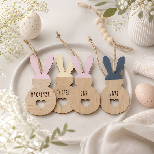 Personalised Wooden Easter Bunny Tags
