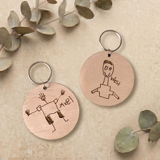 Personalized Child Drawing Keyring