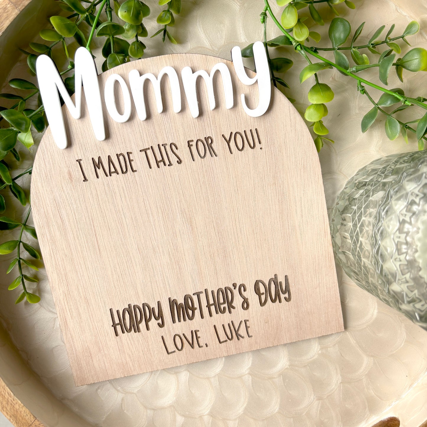 Kids artwork Personalised Mothers Day / Father's Day Plaque; Gifts for Mom and Dad