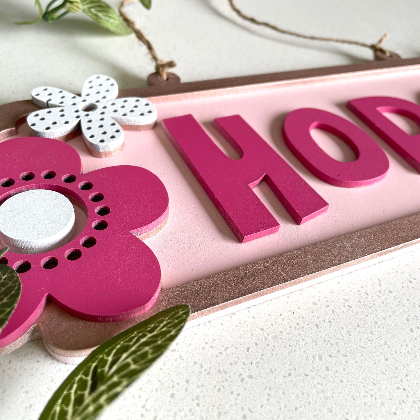 Flower themed personalised Door Hanger