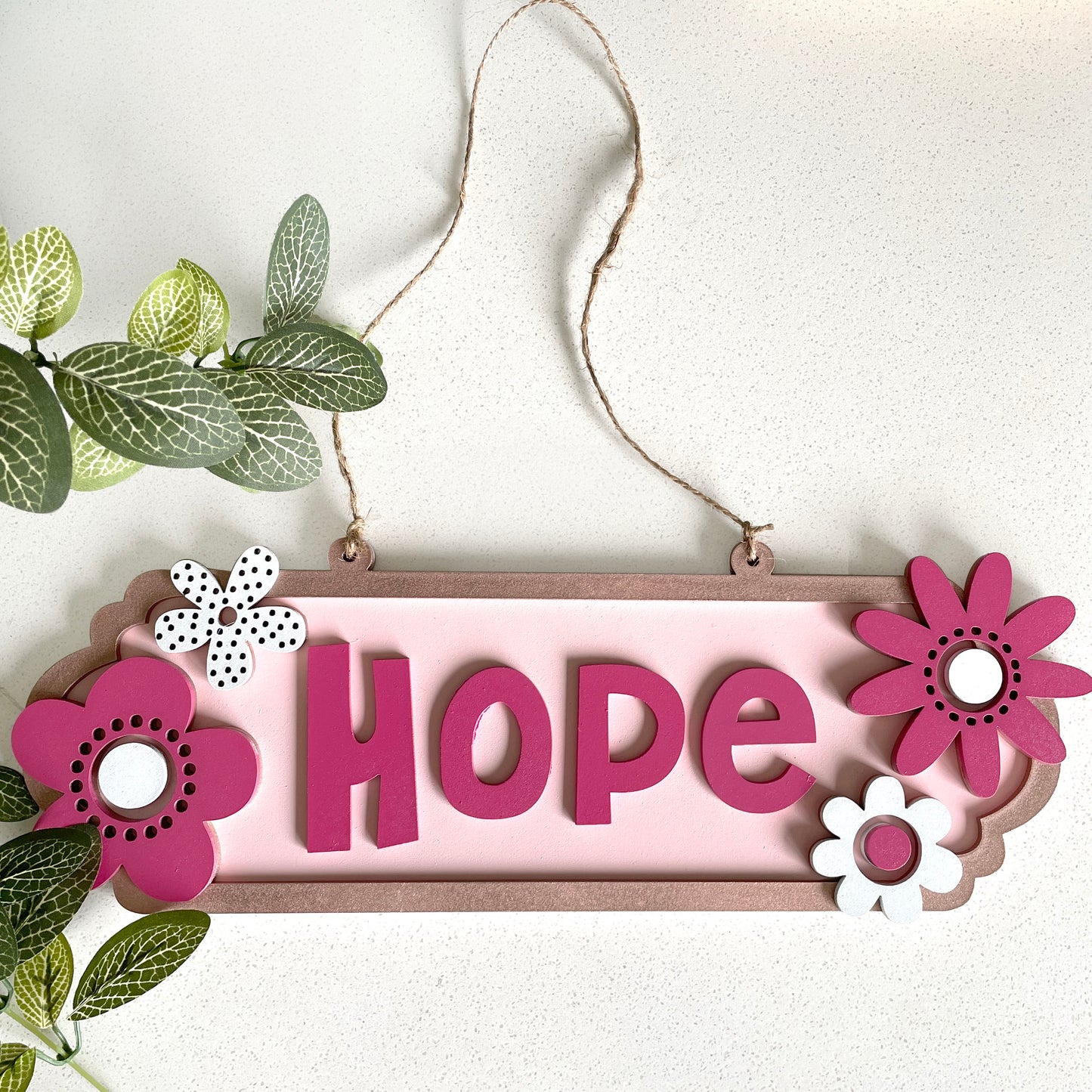 Flower themed personalised Door Hanger