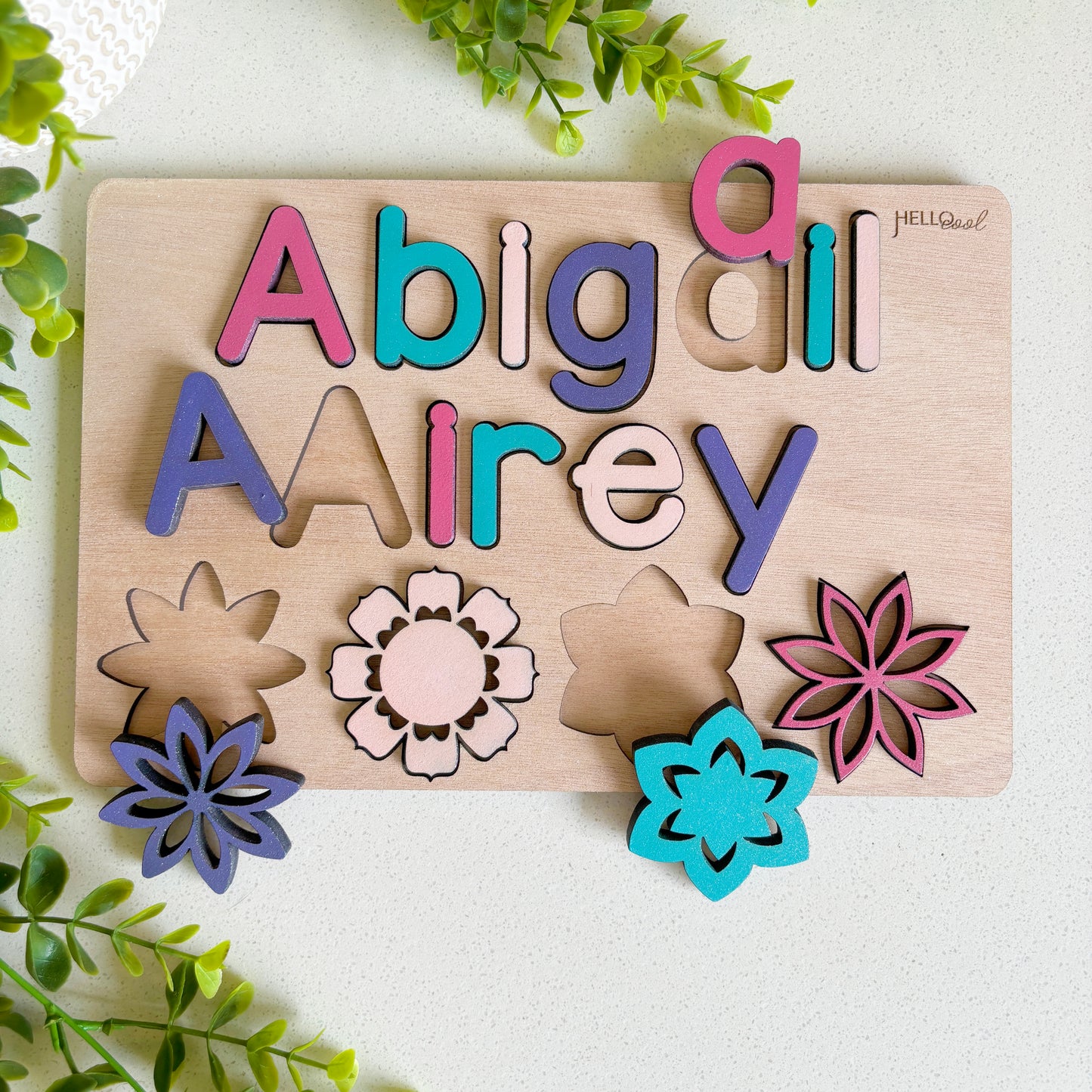 Personalized FLOWERS Name, Surname and Theme Puzzle