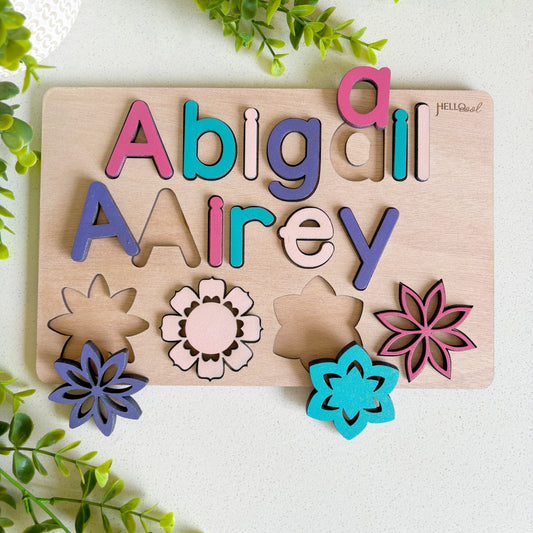 Personalized FLOWERS Name, Surname and Theme Puzzle