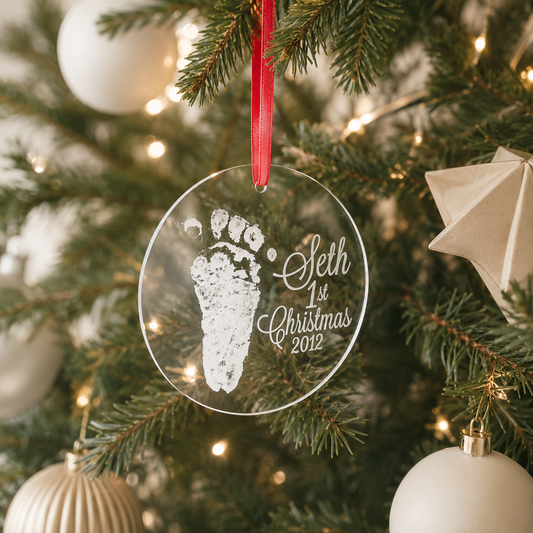 Personalised First Christmas Baby Foot or handprint Bauble
