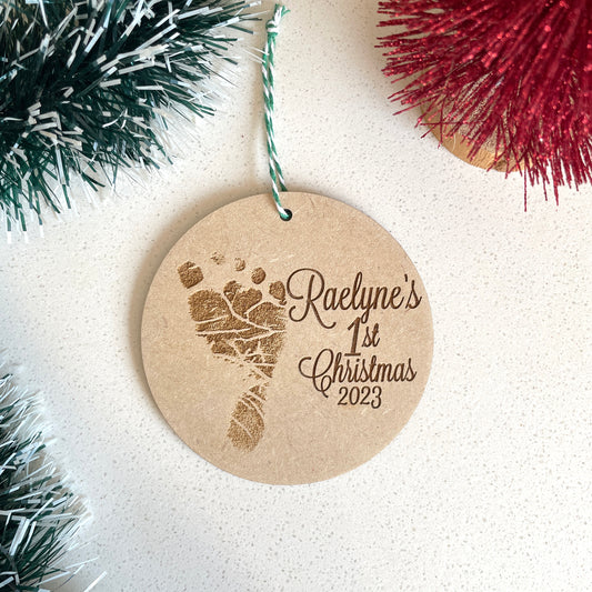 Wooden Hand / Footprint Personalised Engraved Decoration