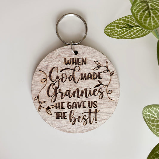 Granny is the Best engraved wooden keyring