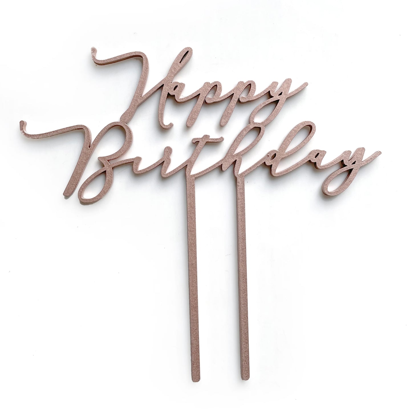 Happy Birthday wooden cake topper