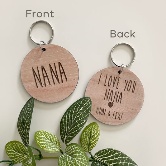Personalized Engraved Wooden Keyring