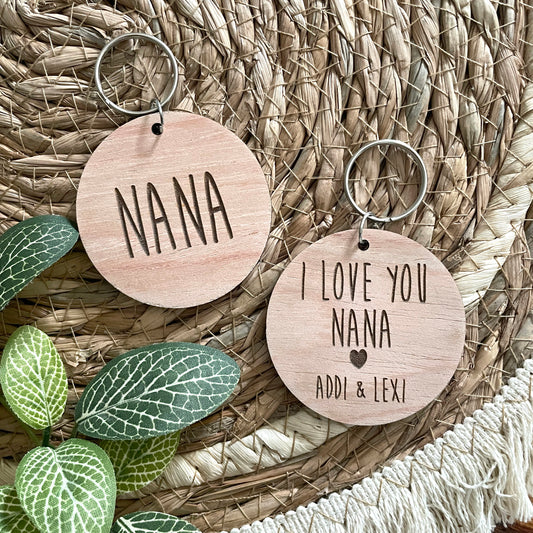 Personalized Engraved Wooden Keyring
