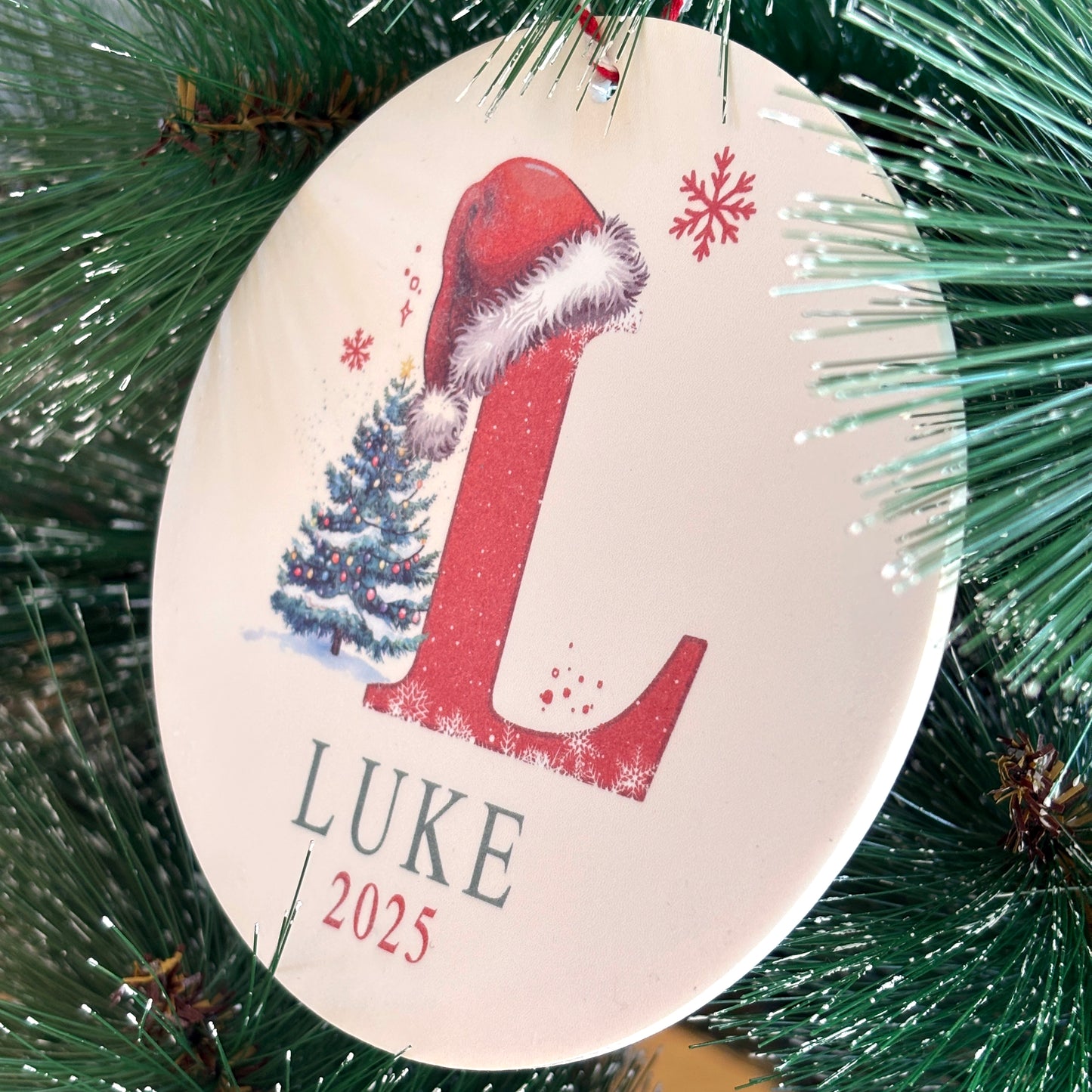 Personalised Christmas Acrylic Decoration With Any Letter And Name
