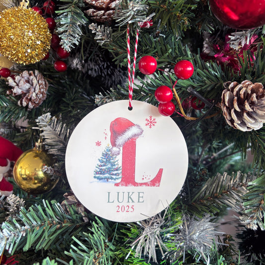 Personalised Christmas Acrylic Decoration With Any Letter And Name