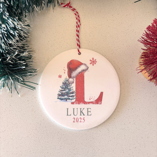 Personalised Christmas Acrylic Decoration With Any Letter And Name