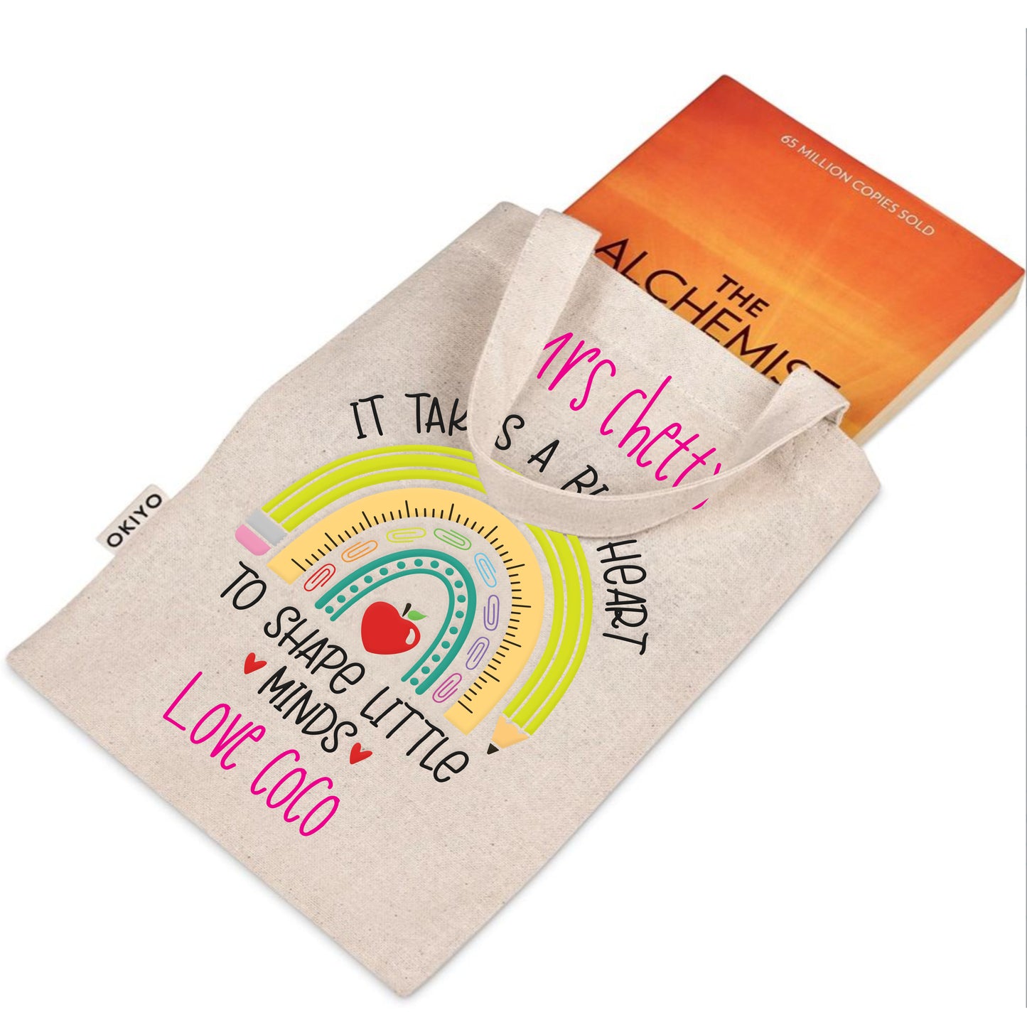 “It Takes a Big Heart” Personalized Teacher Mini Tote Bag