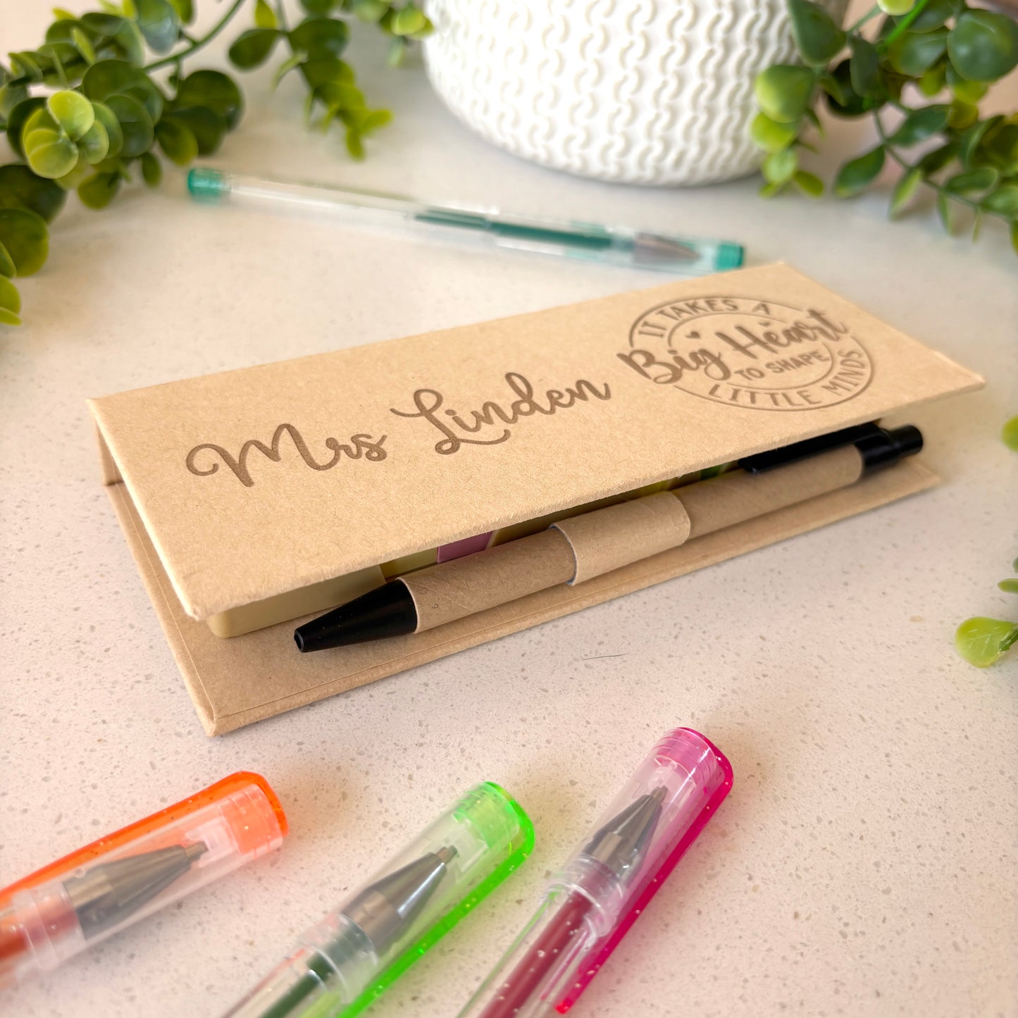 Teacher Appreciation Gift, Personalized Memo Set