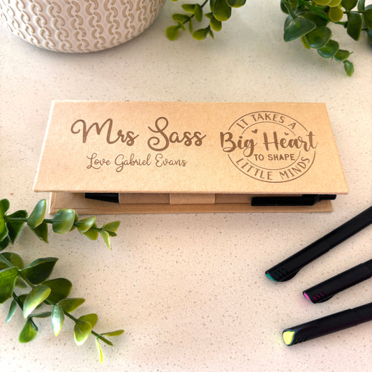 Teacher Appreciation Gift, Personalized Memo Set