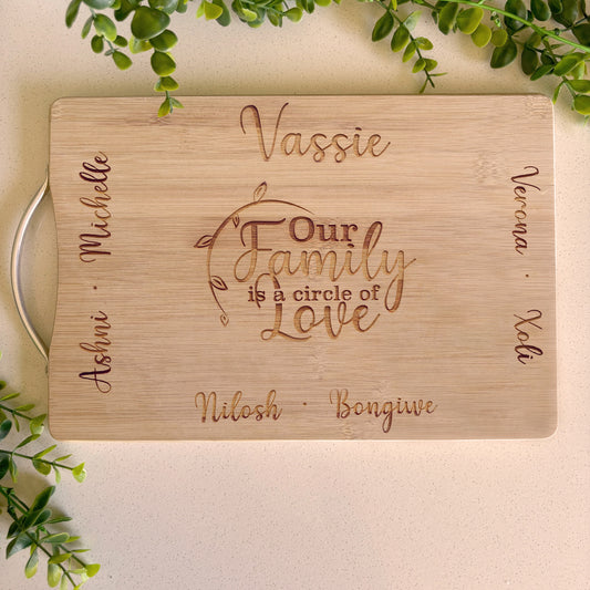 Personalized Family engraved cutting board