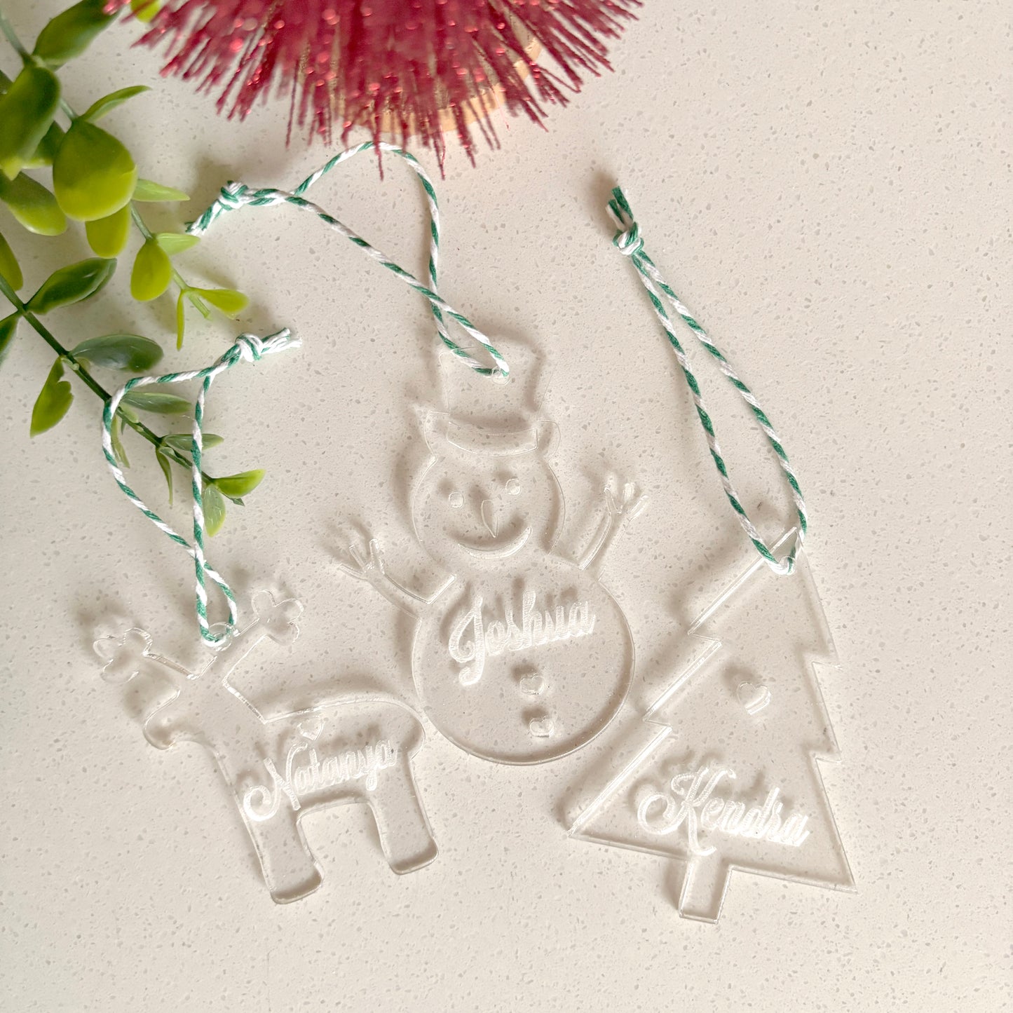 5 for R120 – Acrylic Personalised Christmas Decorations