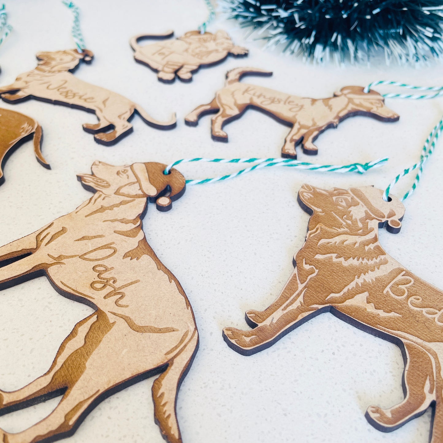 Personalised Pet shaped decorations - designed to a specific pet breed. Eg. yorkie, sausage dog etc