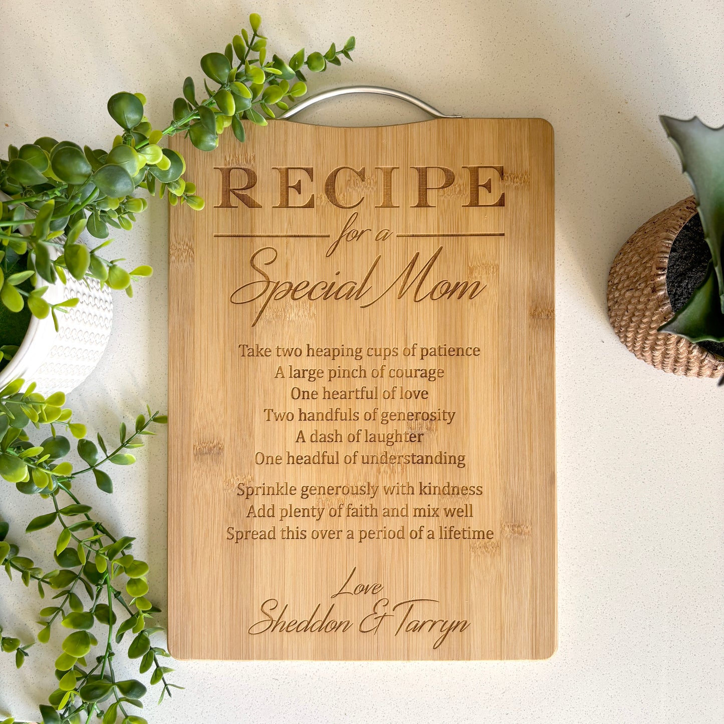 Recipe Personalised engraved cutting board