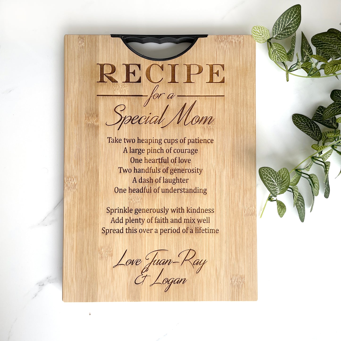Recipe Personalised engraved cutting board