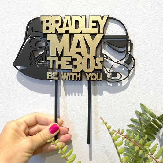 STAR WARS personalised laser cut wooden cake topper