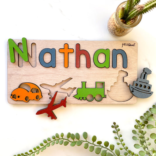 Personalized TRANSPORT Name and Theme Puzzle