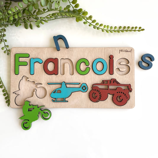 Personalized TRANSPORT Name and Theme Puzzle