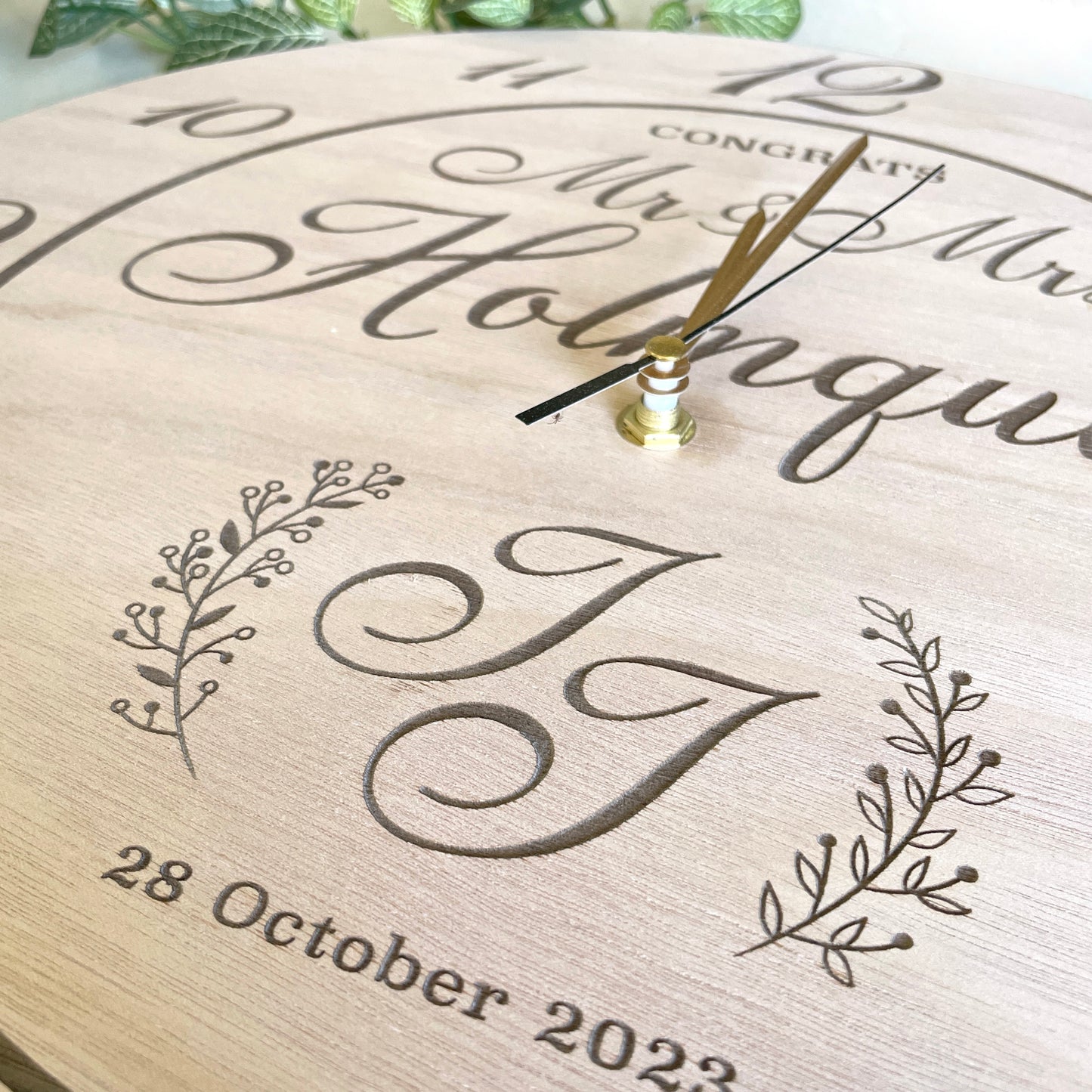 Personalized Wedding Engraved Clock; Personalized Wedding Geifts