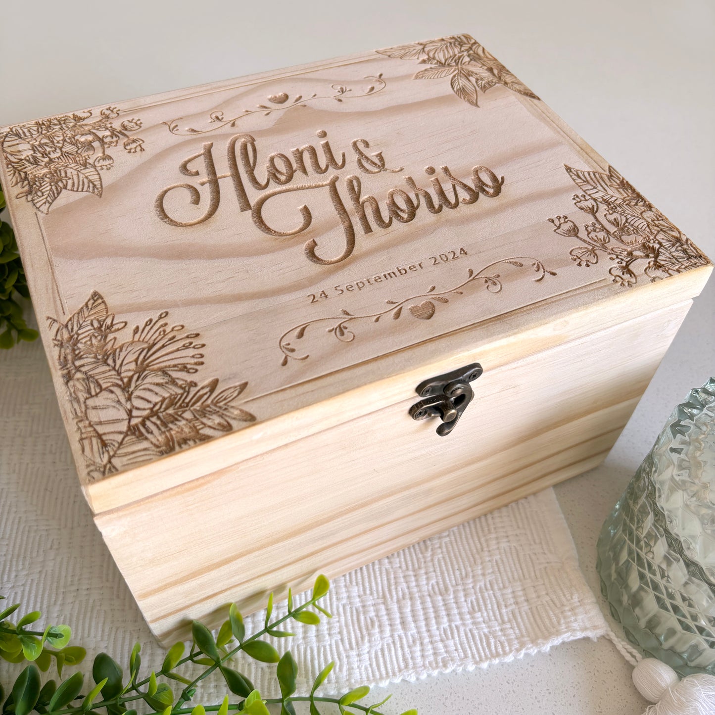 Personalised engraved Keepsake Box for a wedding gift