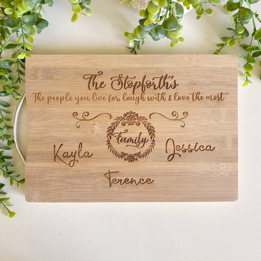 Wreath Personalized Cutting Board