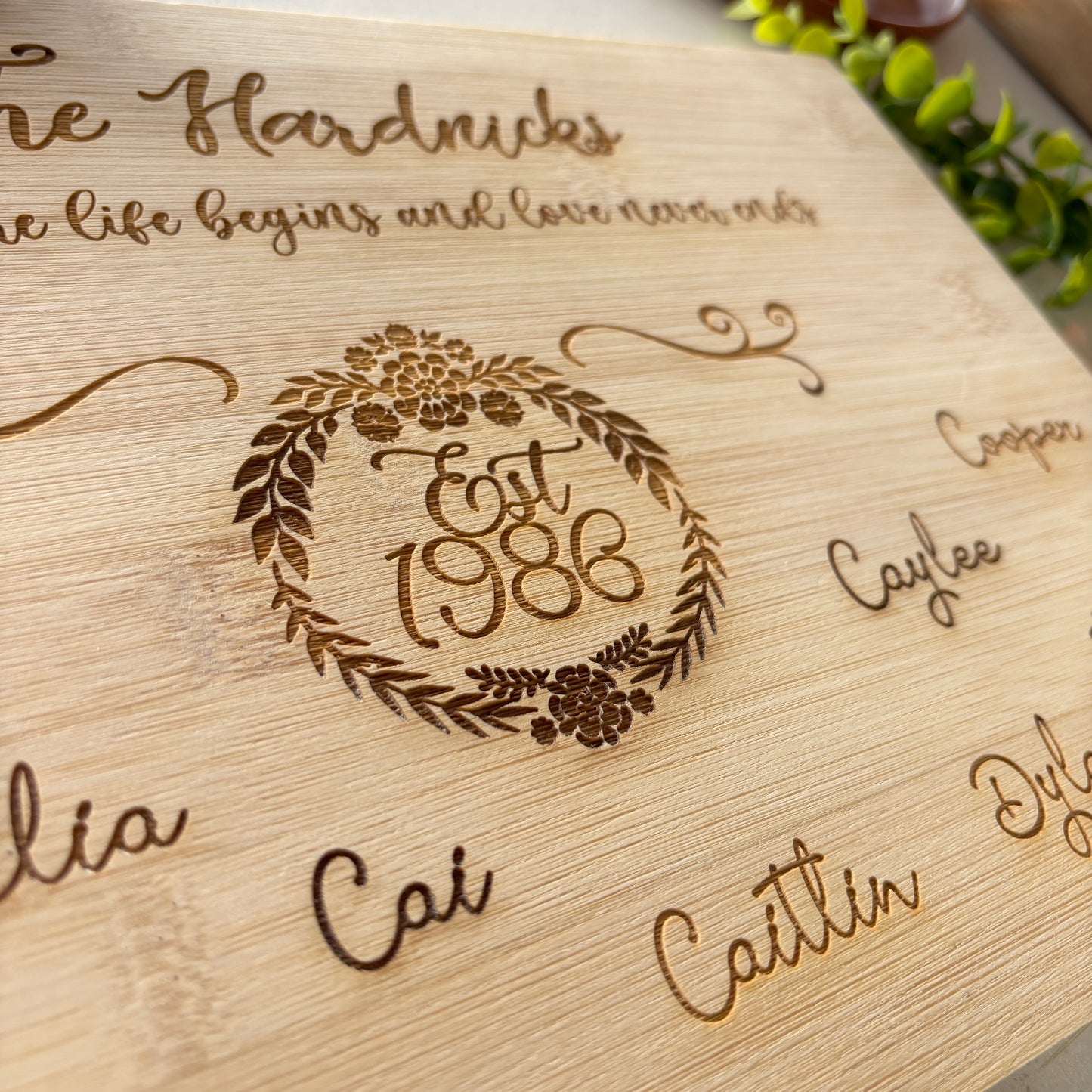 Family Personalized Engraved Cutting Board