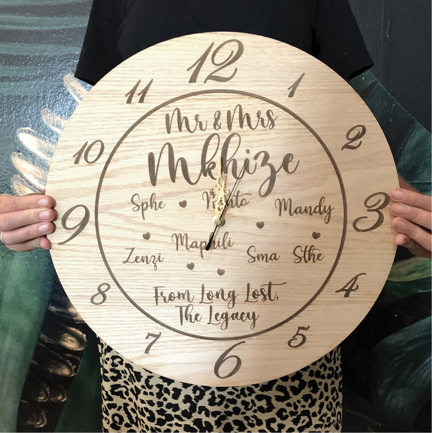 Engraved personalised Wedding Clock