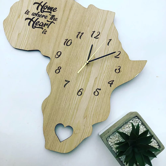 Personalised Wooden Engraved Africa Clock