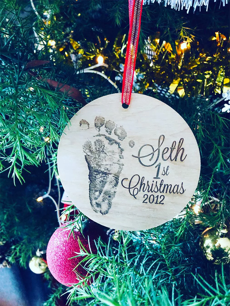 Wooden Hand / Footprint Personalised Engraved Decoration